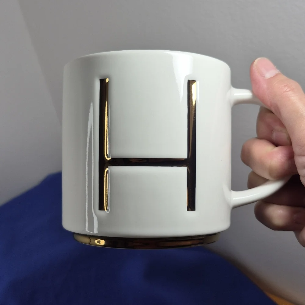 Williams-Sonoma Monogram Coffee Mug Letter 'H' 14 oz NWOT